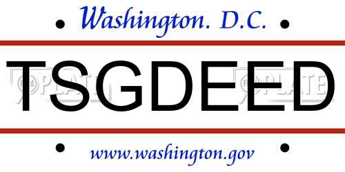 TSGDEED District Of Columbia License Plate