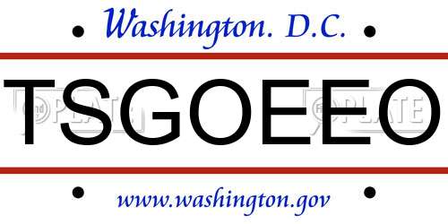 TSGOEEO District Of Columbia License Plate