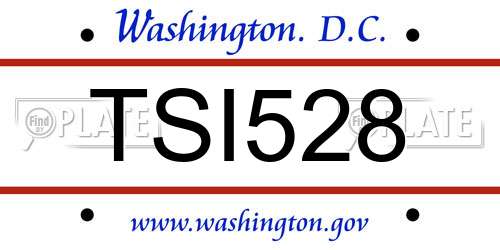 TSI528 District Of Columbia License Plate