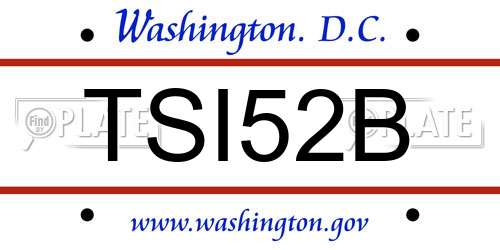 TSI52B District Of Columbia License Plate