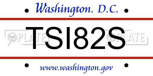 TSI82S District Of Columbia License Plate