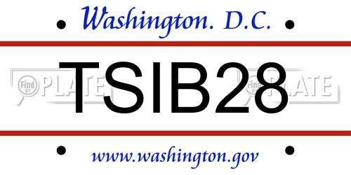 TSIB28 District Of Columbia License Plate