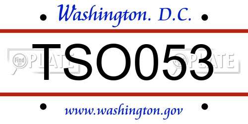 TSO053 District Of Columbia License Plate