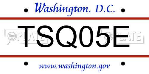TSQ05E District Of Columbia License Plate