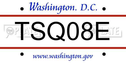 TSQ08E District Of Columbia License Plate