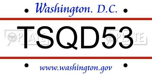TSQD53 District Of Columbia License Plate