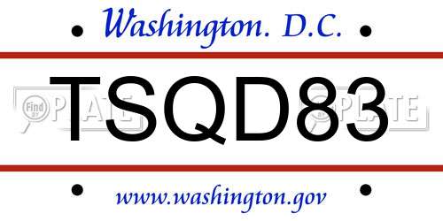 TSQD83 District Of Columbia License Plate