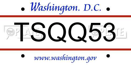 TSQQ53 District Of Columbia License Plate