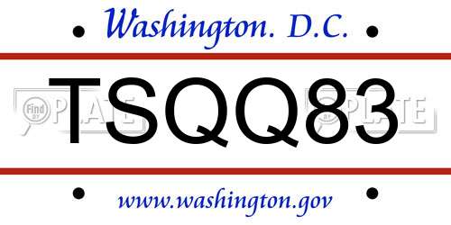 TSQQ83 District Of Columbia License Plate