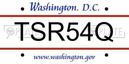 TSR54Q District Of Columbia License Plate