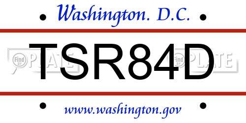 TSR84D District Of Columbia License Plate