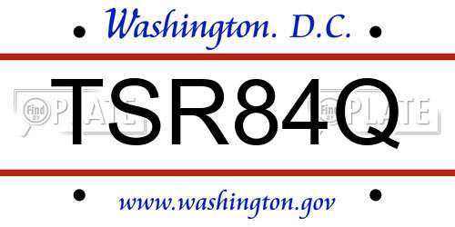 TSR84Q District Of Columbia License Plate
