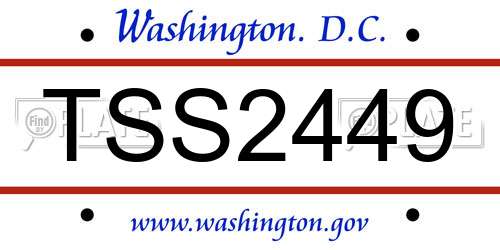 TSS2449 District Of Columbia License Plate