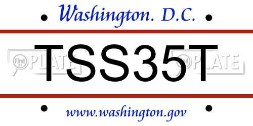 TSS35T District Of Columbia License Plate
