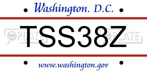 TSS38Z District Of Columbia License Plate