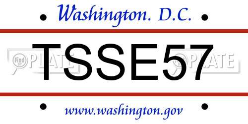 TSSE57 District Of Columbia License Plate
