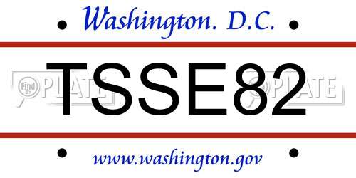 TSSE82 District Of Columbia License Plate