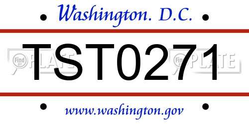 TST0271 District Of Columbia License Plate