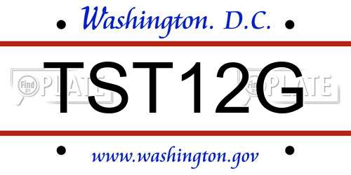 TST12G District Of Columbia License Plate