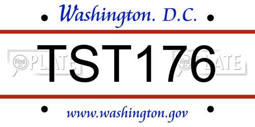 TST176 District Of Columbia License Plate