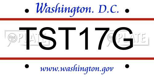 TST17G District Of Columbia License Plate