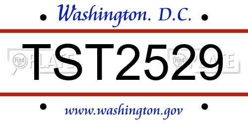 TST2529 District Of Columbia License Plate