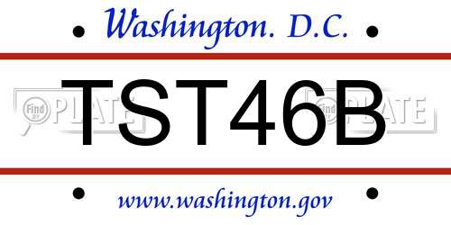 TST46B District Of Columbia License Plate
