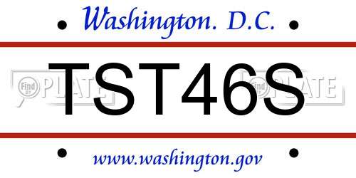 TST46S District Of Columbia License Plate