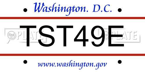 TST49E District Of Columbia License Plate