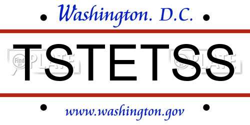 TSTETSS District Of Columbia License Plate