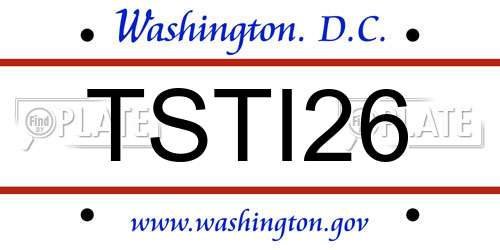 TSTI26 District Of Columbia License Plate
