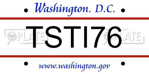 TSTI76 District Of Columbia License Plate