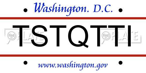 TSTQTTI District Of Columbia License Plate