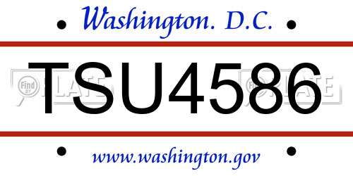 TSU4586 District Of Columbia License Plate