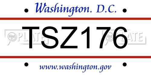 TSZ176 District Of Columbia License Plate