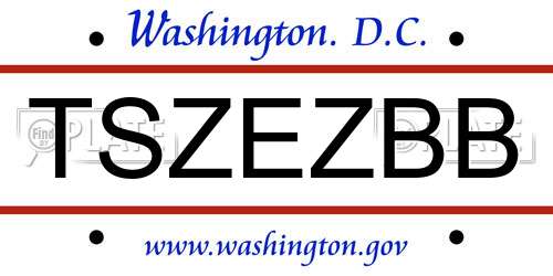 TSZEZBB District Of Columbia License Plate