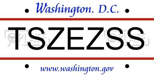 TSZEZSS District Of Columbia License Plate