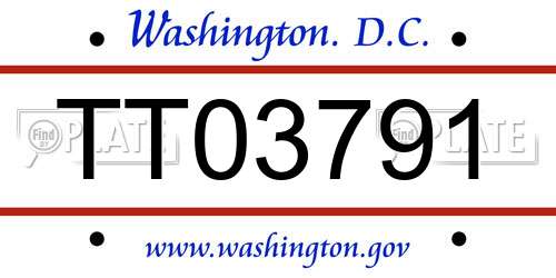 TT03791 District Of Columbia License Plate