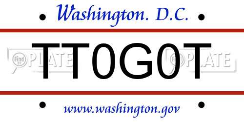 TT0G0T District Of Columbia License Plate