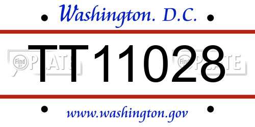 TT11028 District Of Columbia License Plate