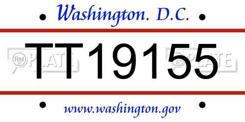 TT19155 District Of Columbia License Plate