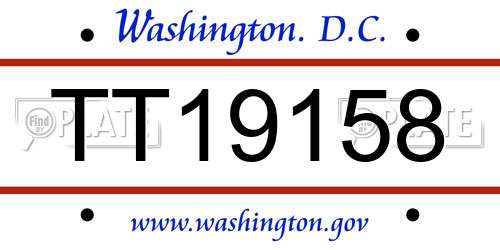 TT19158 District Of Columbia License Plate