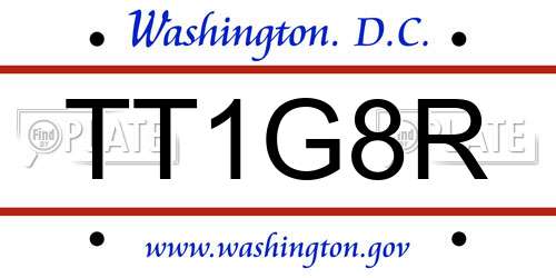 TT1G8R District Of Columbia License Plate