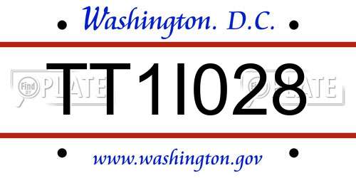 TT1I028 District Of Columbia License Plate
