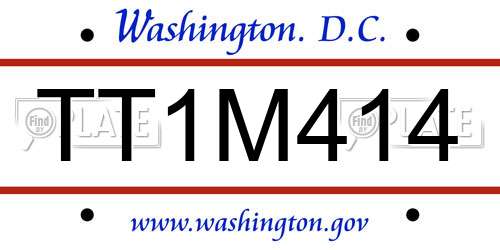 TT1M414 District Of Columbia License Plate