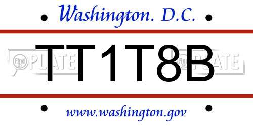TT1T8B District Of Columbia License Plate