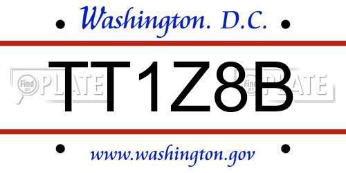 TT1Z8B District Of Columbia License Plate