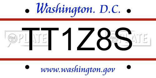 TT1Z8S District Of Columbia License Plate