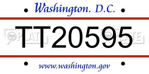 TT20595 District Of Columbia License Plate