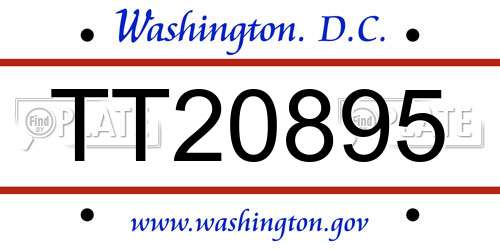 TT20895 District Of Columbia License Plate